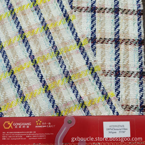 Boucle Fashion Plaid design with special yarn fabric